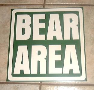 Fred Bear Bear Area Sign